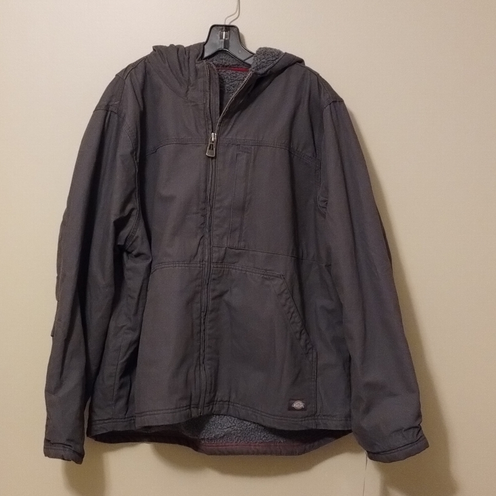 Dickies High Pile Fleece Hooded Work Jacket, Cotton Duck Canvas, Size XL - NWT